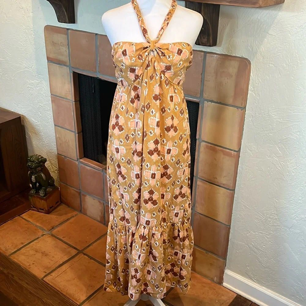 Aerie High Low Halter Maxi Sundress, size L